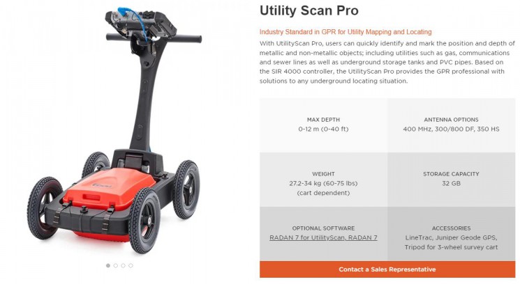 Георадар GSSI UtilityScan PRO